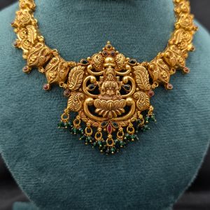 Gold Plated 3D Lakshmi Necklace